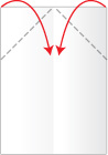 Step 3: Fold in the top left and top right corners of the paper to t - Cobra Paper Airplane